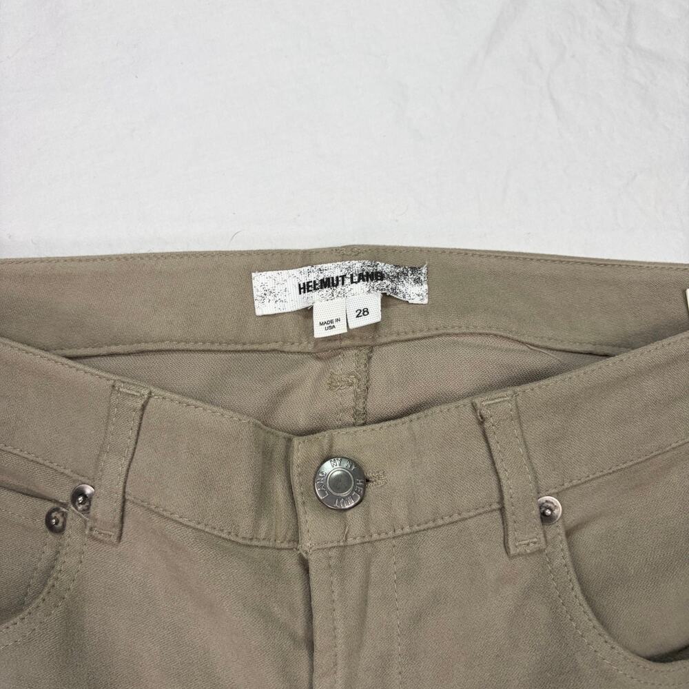 Helmut Lang womens tan velour skinny pants, knee detail. Size 28. quiet luxury - Picture 3 of 6